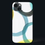 黄色と青の円を連動 iPhone 13ケース<br><div class="desc">Megan Meagherによる黄色と青の円を連動させるプリント。白い背景は円の色を表ポップ・アートのす。今すぐ購入！</div>