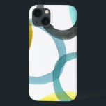 黄色と青の円を連動 iPhone 13ケース<br><div class="desc">Megan Meagherによる黄色と青の円を連動させるプリント。白い背景は円の色を表ポップ・アートのす。今すぐ購入！</div>