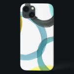 黄色と青の円を連動 iPhone 13ケース<br><div class="desc">Megan Meagherによる黄色と青の円を連動させるプリント。白い背景は円の色を表ポップ・アートのす。今すぐ購入！</div>
