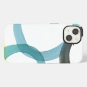 黄色と青の円を連動 iPhoneケース (裏面横)