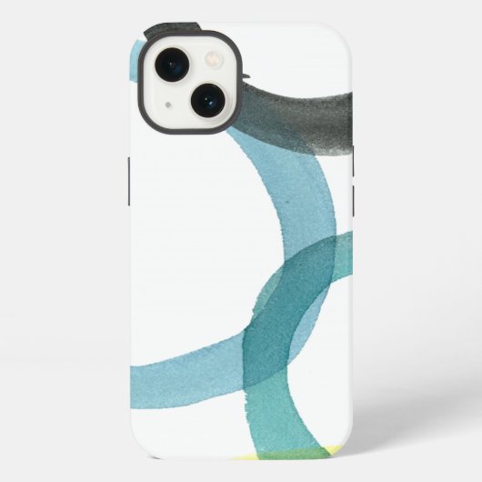 黄色と青の円を連動 iPhoneケース (裏面)