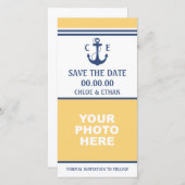 黄色と青の写真航海の日付の保存 セーブザデート (正面/裏面)