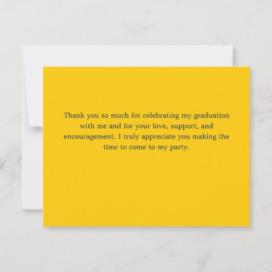 黄色と青の卒業 サンキューカード (裏面)