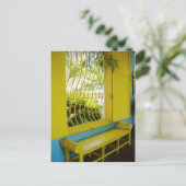 黄色と青の厳しいコントラスト ポストカード (スタンド正面)