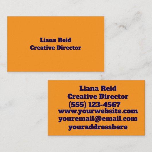 黄色と青の名刺 名刺 (正面/裏面)