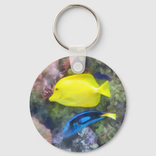 黄色と青の唐魚 キーホルダー