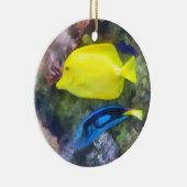 黄色と青の唐魚 セラミックオーナメント (右)