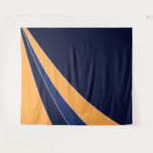 黄色と青の図形パターン タペストリー (正面(横))