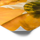 黄色と青の弁付き花 ポスター (角)