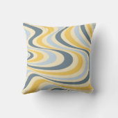 黄色と青の抽象芸術旋回デザイン クッション (裏面)