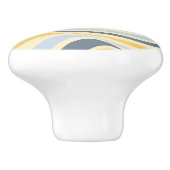 黄色と青の抽象芸術旋回デザイン セラミックノブ (側面)