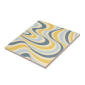 黄色と青の抽象芸術旋回デザイン タイル (側面)