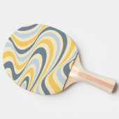 黄色と青の抽象芸術旋回デザイン 卓球ラケット (横)