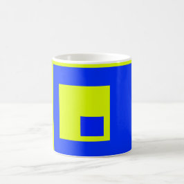 黄色と青の正方形 コーヒーマグカップ