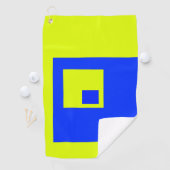 黄色と青の正方形 ゴルフタオル (インサイチュ)