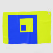 黄色と青の正方形 ゴルフタオル (横)