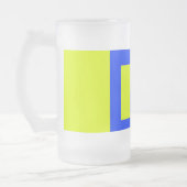 黄色と青の正方形 フロストグラスビールジョッキ (左)