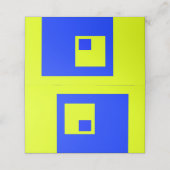 黄色と青の正方形 プレイスカード (外部開封)