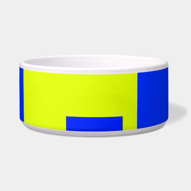 黄色と青の正方形 ボウル (正面)