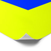 黄色と青の正方形 ポスター (角)