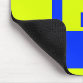 黄色と青の正方形 マウスパッド (コーナー)