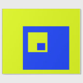 黄色と青の正方形 ラッピングペーパー (フラット)