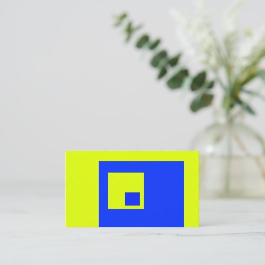 黄色と青の正方形 名刺 (スタンド正面)