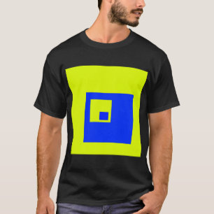 黄色と青の正方形 Tシャツ
