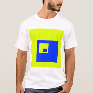 黄色と青の正方形 Tシャツ