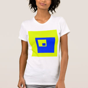 黄色と青の正方形 Tシャツ