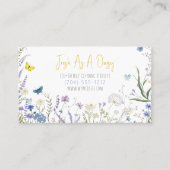 黄色と青の水色のフローラスクリプトのクリーニング 名刺 (正面)