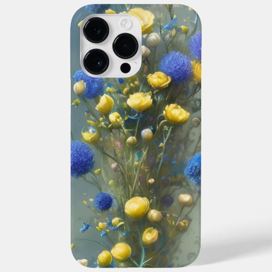 黄色と青の水色の花 Case-Mate iPhoneケース (裏面)