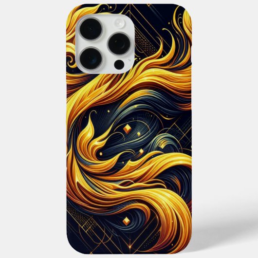 黄色と青の流氷幾何学模様 Case-Mate iPhoneケース (裏面)