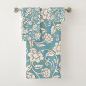 黄色と青の渦巻く花 バスタオルセット (インサイチュ)