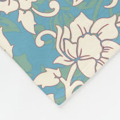 黄色と青の渦巻く花 フリースブランケット (角)