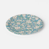 黄色と青の渦巻く花 ペーパープレート (アングル)