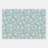 黄色と青の渦巻く花 ラッピングペーパーシート (正面3)