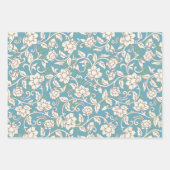 黄色と青の渦巻く花 ラッピングペーパーシート (正面2)