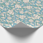 黄色と青の渦巻く花 ラッピングペーパー (角)
