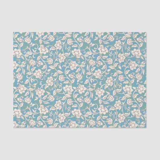 黄色と青の渦巻く花 薄葉紙 (正面)