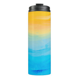 黄色と青の絵を描抽象芸術 タンブラー