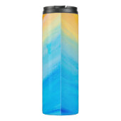 黄色と青の絵を描抽象芸術 タンブラー (裏面)