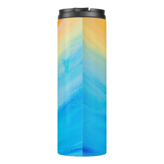 黄色と青の絵を描抽象芸術 タンブラー (裏面)