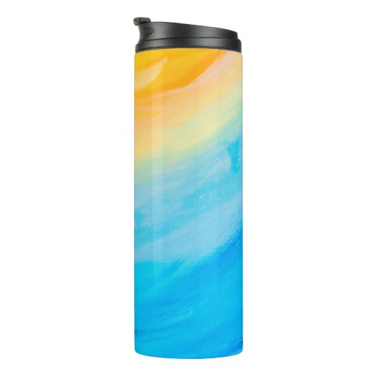 黄色と青の絵を描抽象芸術 タンブラー (回転右)