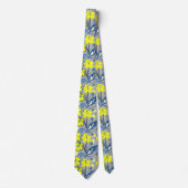 黄色と青の花とキラキラ ネクタイ (正面)