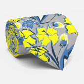 黄色と青の花とキラキラ ネクタイ (ロール)