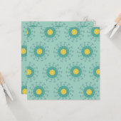 黄色と青の花柄のカード カード (正面/裏面インサイチュ)