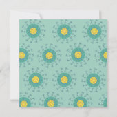 黄色と青の花柄のカード カード (裏面)