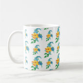 黄色と青の花 コーヒーマグカップ (左)