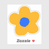 黄色と青の花 シール (シート)